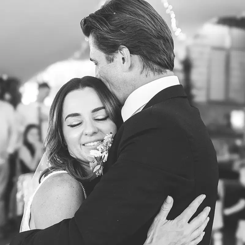 Couple hugging on the dance floor